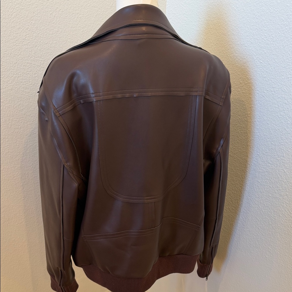 Norma Kamali Oversized Moto Jacket - Chocolate - Picture 7 of 12